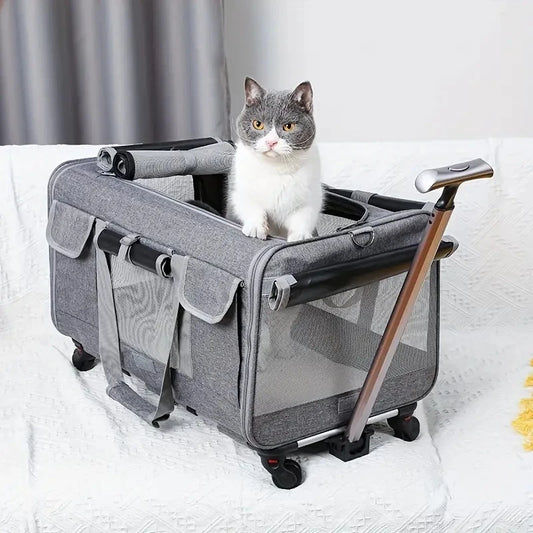 Extra Large Portable Pet Trolley Case Detachable Dog