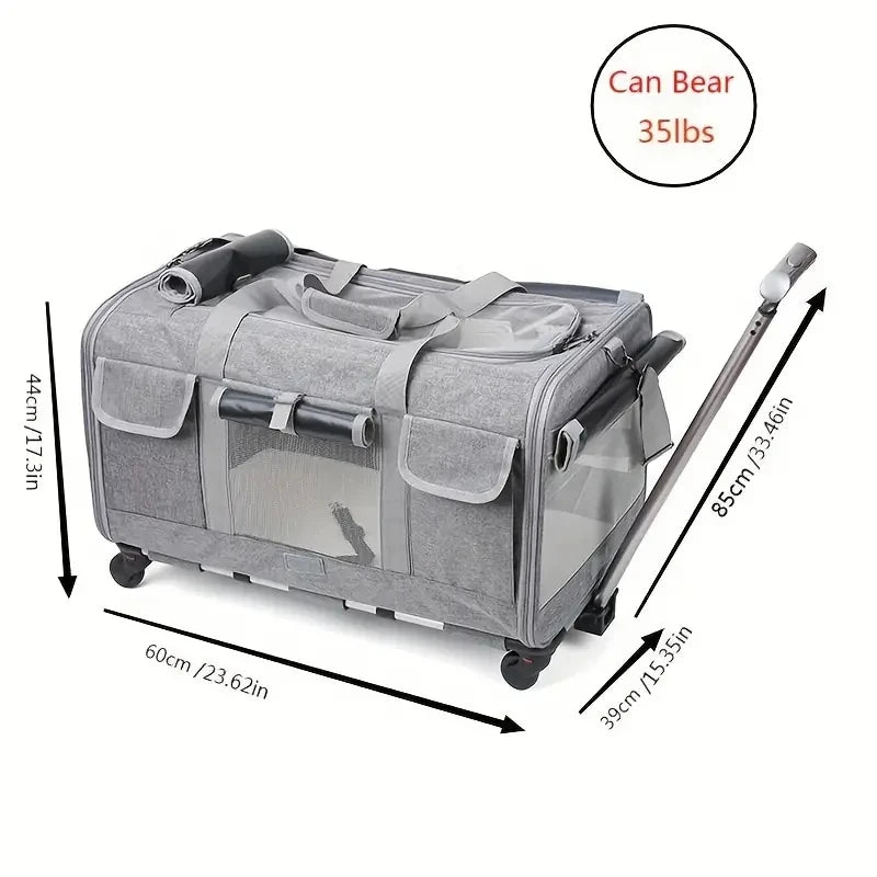 Extra Large Portable Pet Trolley Case Detachable Dog