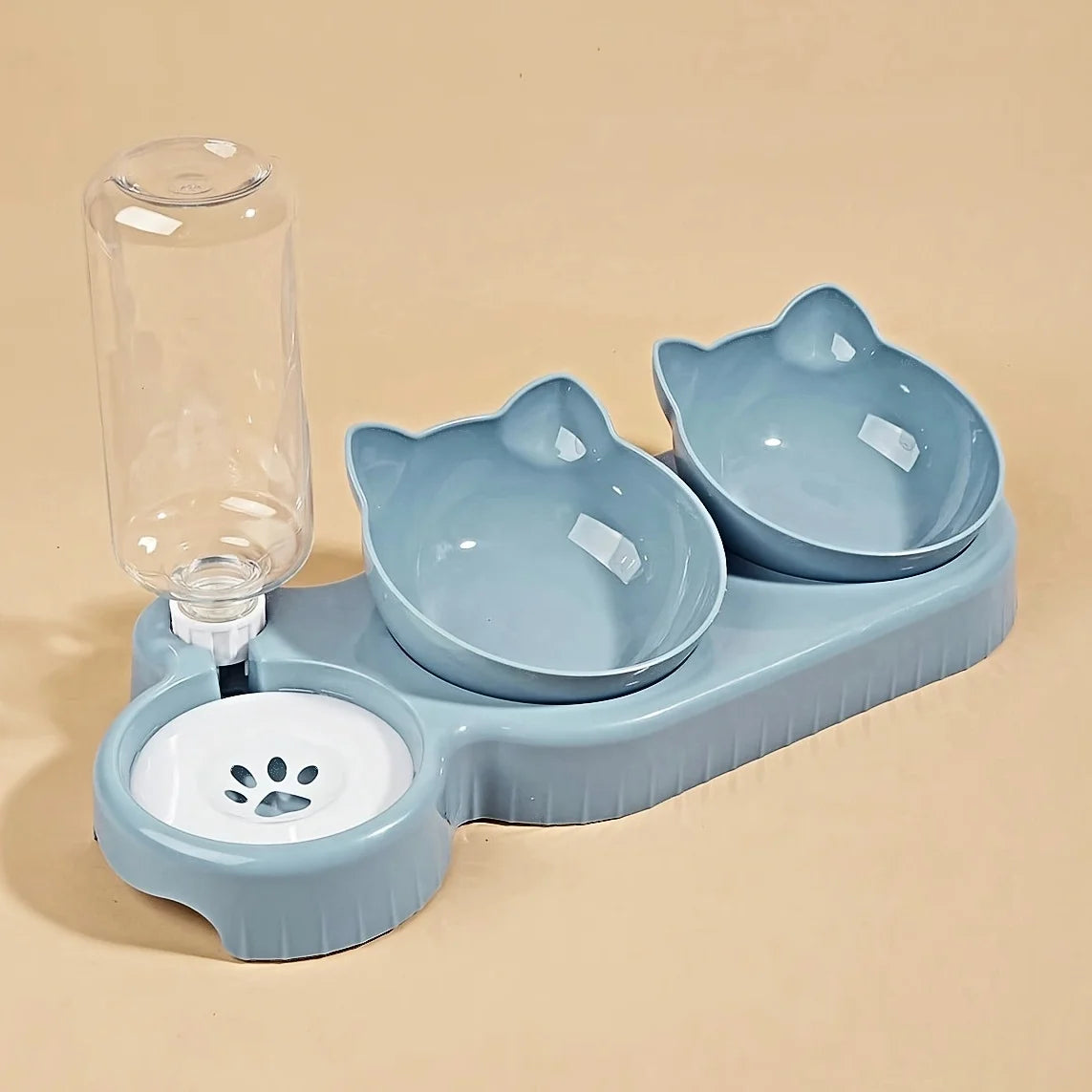 Pet Bowls With Water Feeder Ear Design Tilted Cat