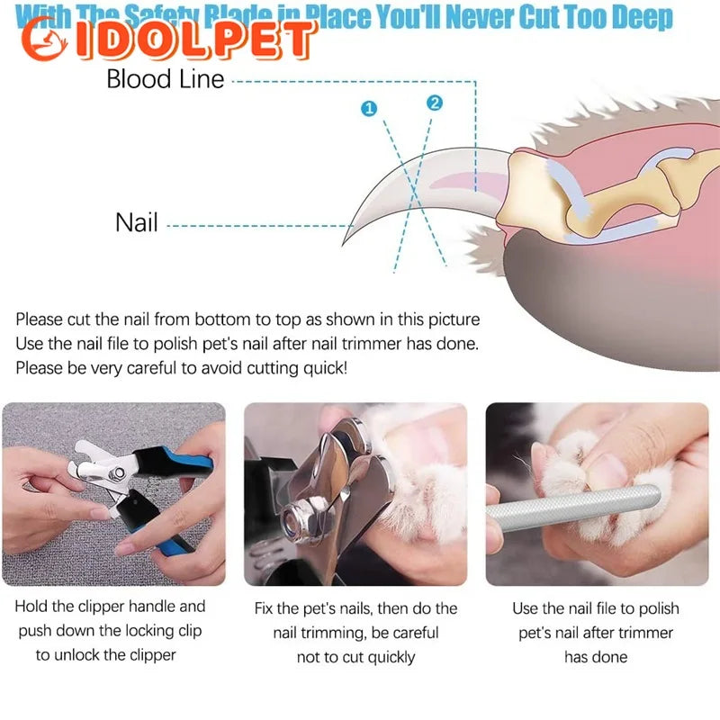 Professional Pet Nail Clipper with Safety Guard Stainless