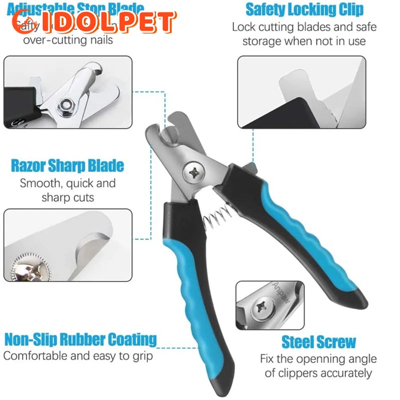 Professional Pet Nail Clipper with Safety Guard Stainless