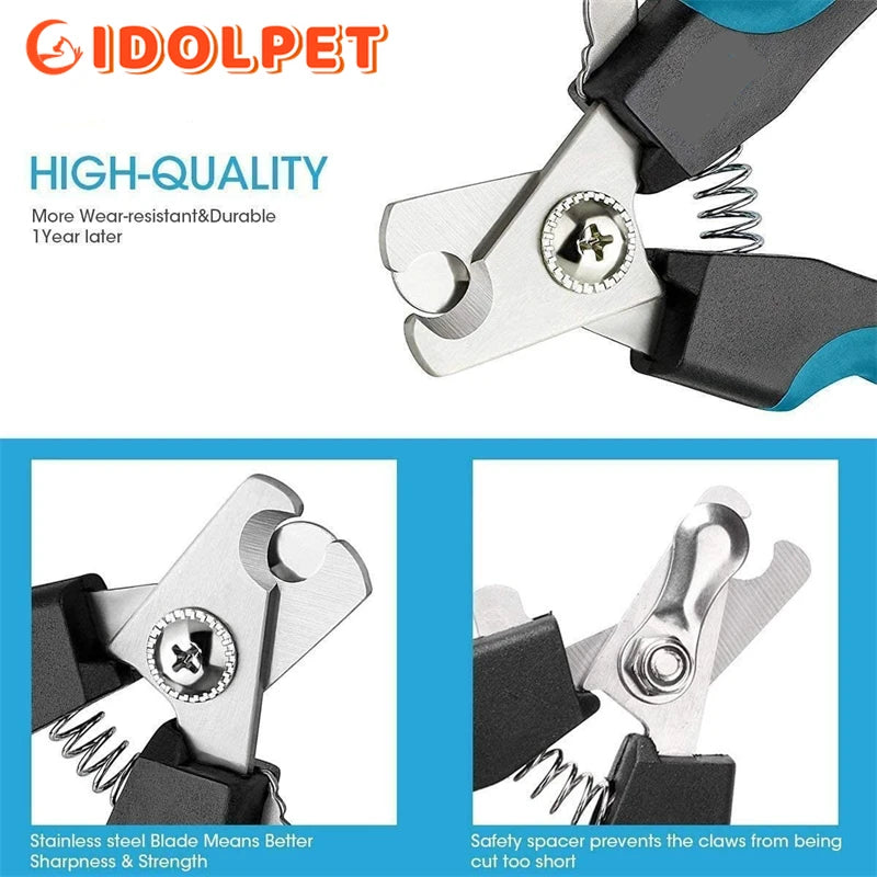 Professional Pet Nail Clipper with Safety Guard Stainless