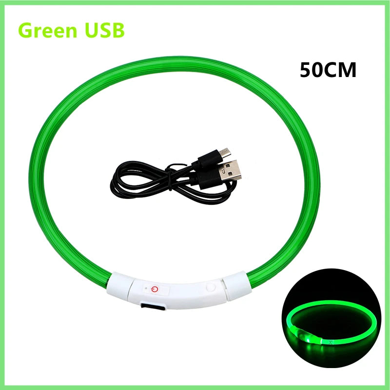 USB Rechargeable Luminous Collar Adjustable Led