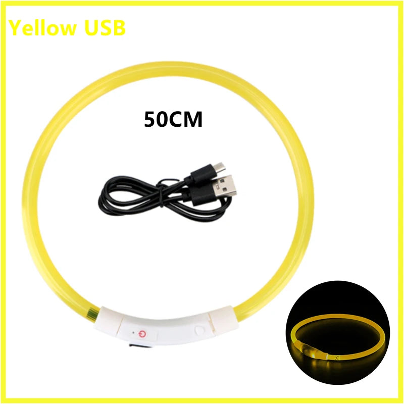 USB Rechargeable Luminous Collar Adjustable Led