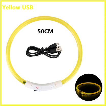 USB Rechargeable Luminous Collar Adjustable Led