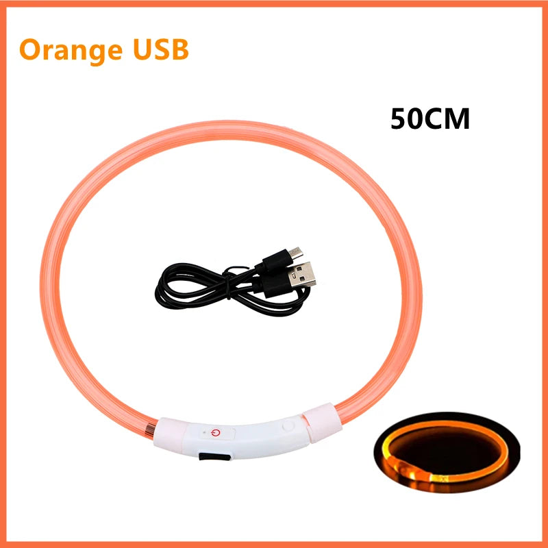 USB Rechargeable Luminous Collar Adjustable Led