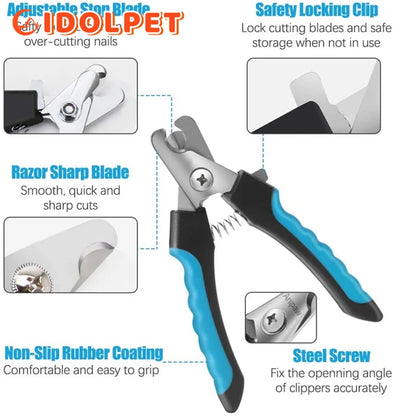 Professional Pet Nail Clipper with Safety Guard Stainless