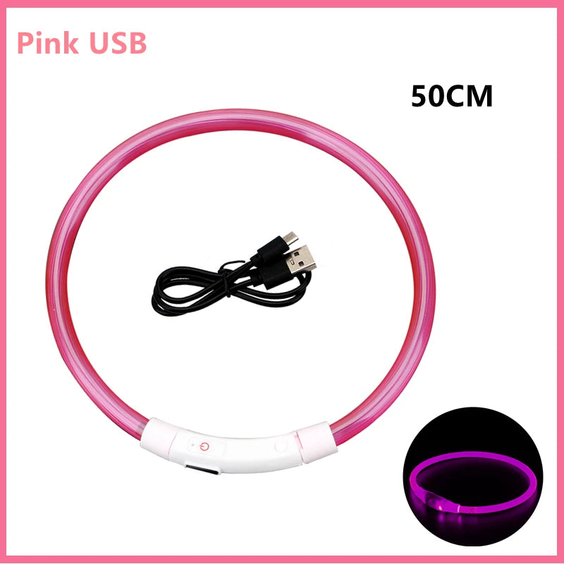 USB Rechargeable Luminous Collar Adjustable Led