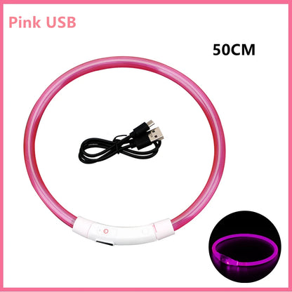 USB Rechargeable Luminous Collar Adjustable Led