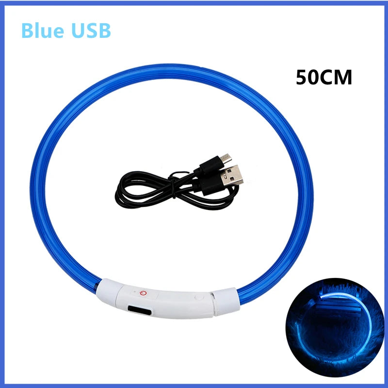 USB Rechargeable Luminous Collar Adjustable Led