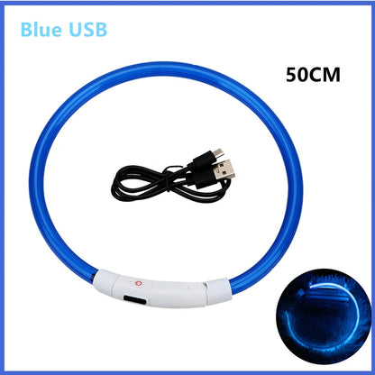 USB Rechargeable Luminous Collar Adjustable Led