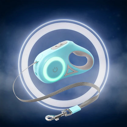 Automatic Retractable Dog Leash with Flashlight