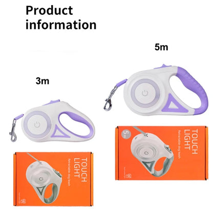Automatic Retractable Dog Leash with Flashlight